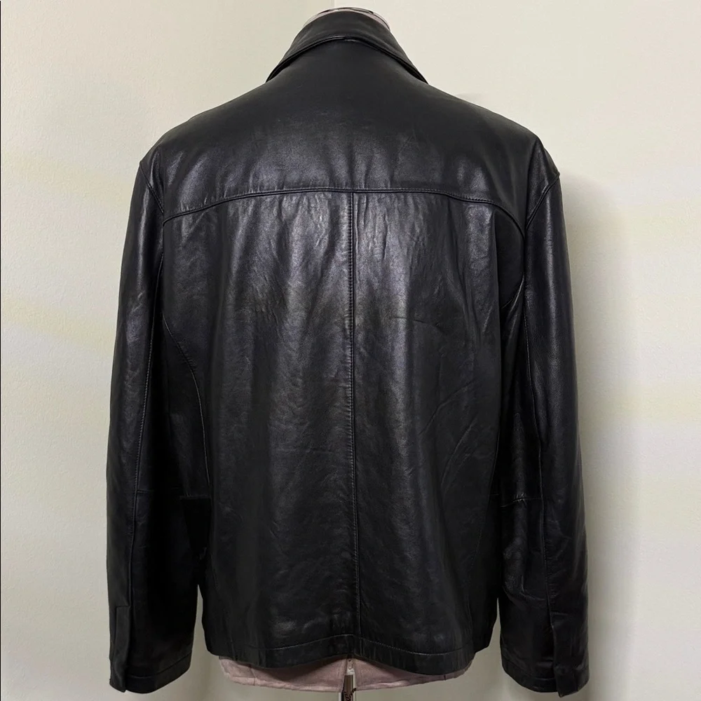 Alfani Buttery Soft Black Leather Jacket - Size Large - Picture 6 of 14